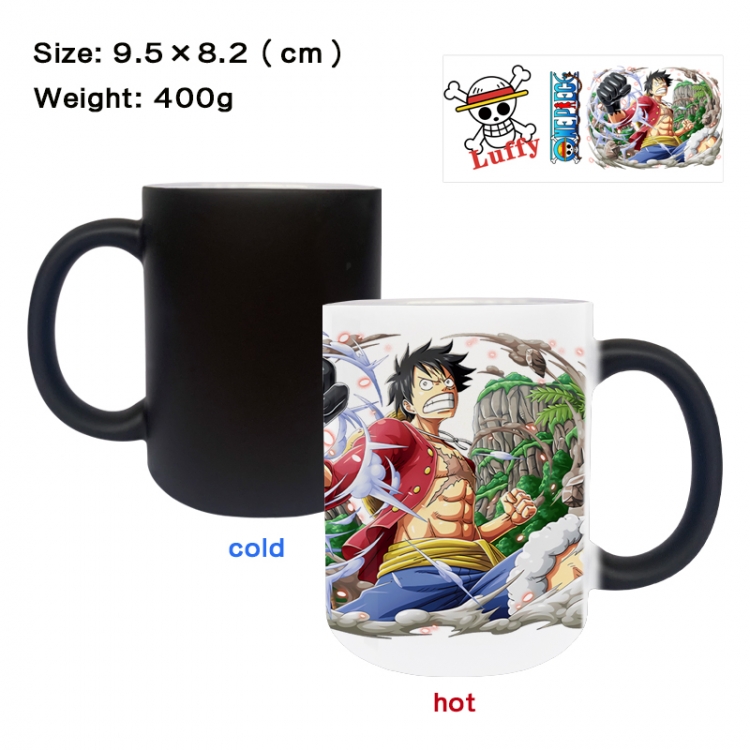 One Piece Anime peripherals color changing ceramic cup tea cup mug 9.5X8.2cm