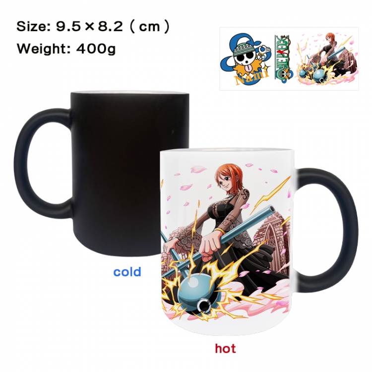 One Piece Anime peripherals color changing ceramic cup tea cup mug 9.5X8.2cm