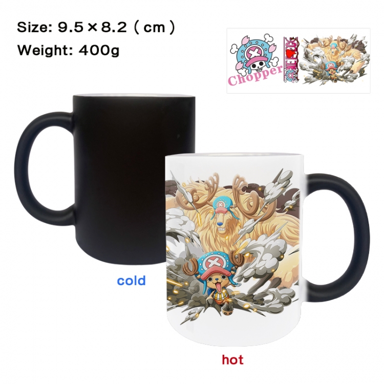 One Piece Anime peripherals color changing ceramic cup tea cup mug 9.5X8.2cm