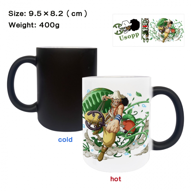 One Piece Anime peripherals color changing ceramic cup tea cup mug 9.5X8.2cm