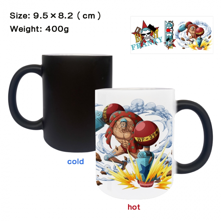 One Piece Anime peripherals color changing ceramic cup tea cup mug 9.5X8.2cm