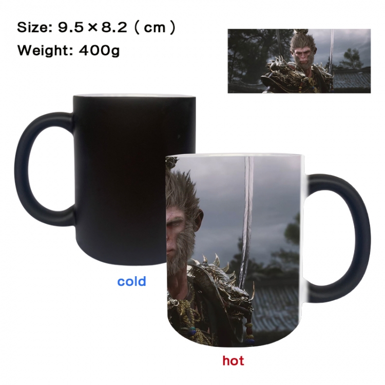 Black Myth Wukong Anime peripherals color changing ceramic cup tea cup mug 9.5X8.2cm