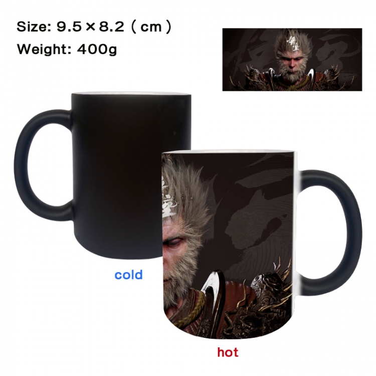 Black Myth Wukong Anime peripherals color changing ceramic cup tea cup mug 9.5X8.2cm