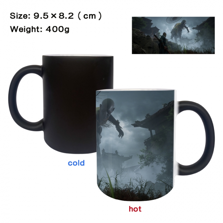 Black Myth Wukong Anime peripherals color changing ceramic cup tea cup mug 9.5X8.2cm