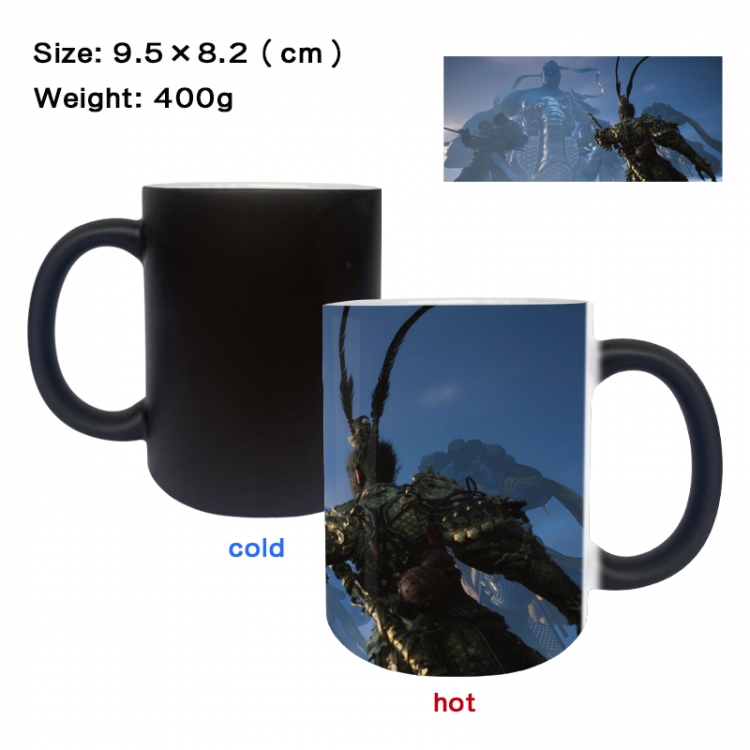 Black Myth Wukong Anime peripherals color changing ceramic cup tea cup mug 9.5X8.2cm