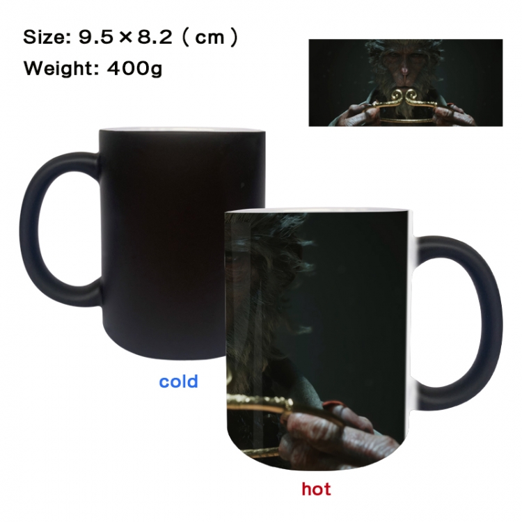 Black Myth Wukong Anime peripherals color changing ceramic cup tea cup mug 9.5X8.2cm