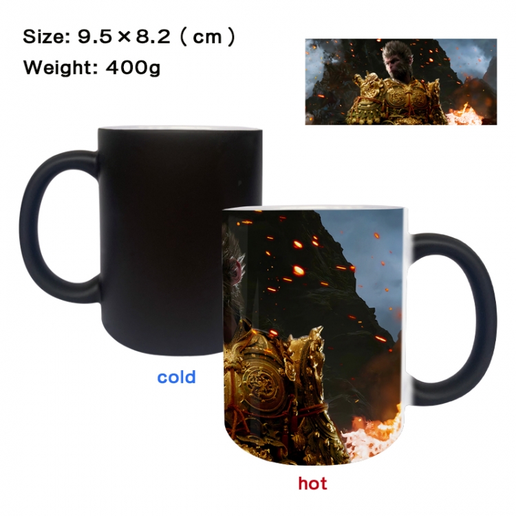 Black Myth Wukong Anime peripherals color changing ceramic cup tea cup mug 9.5X8.2cm