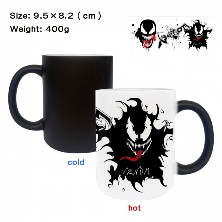 venom Anime peripherals color changing ceramic cup tea cup mug 9.5X8.2cm