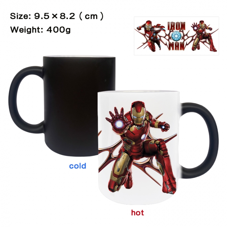 Iron Man Anime peripherals color changing ceramic cup tea cup mug 9.5X8.2cm