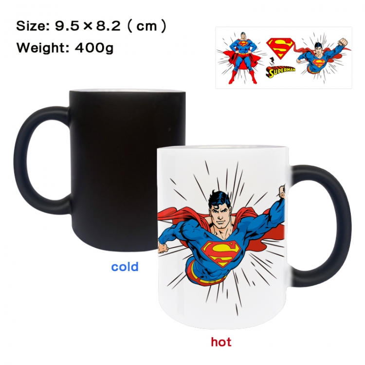 Superman Anime peripherals color changing ceramic cup tea cup mug 9.5X8.2cm