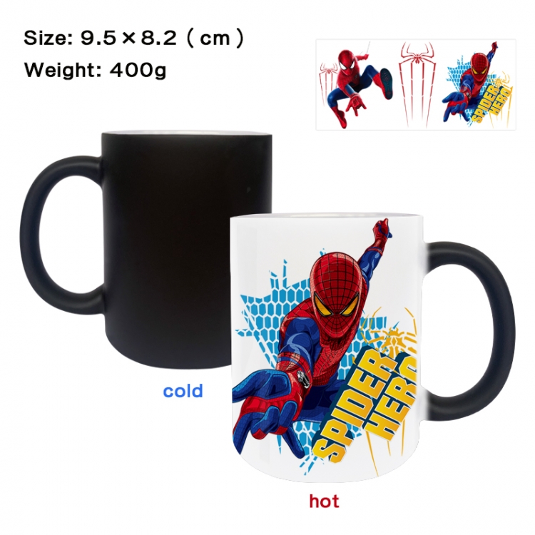 Spiderman Anime peripherals color changing ceramic cup tea cup mug 9.5X8.2cm