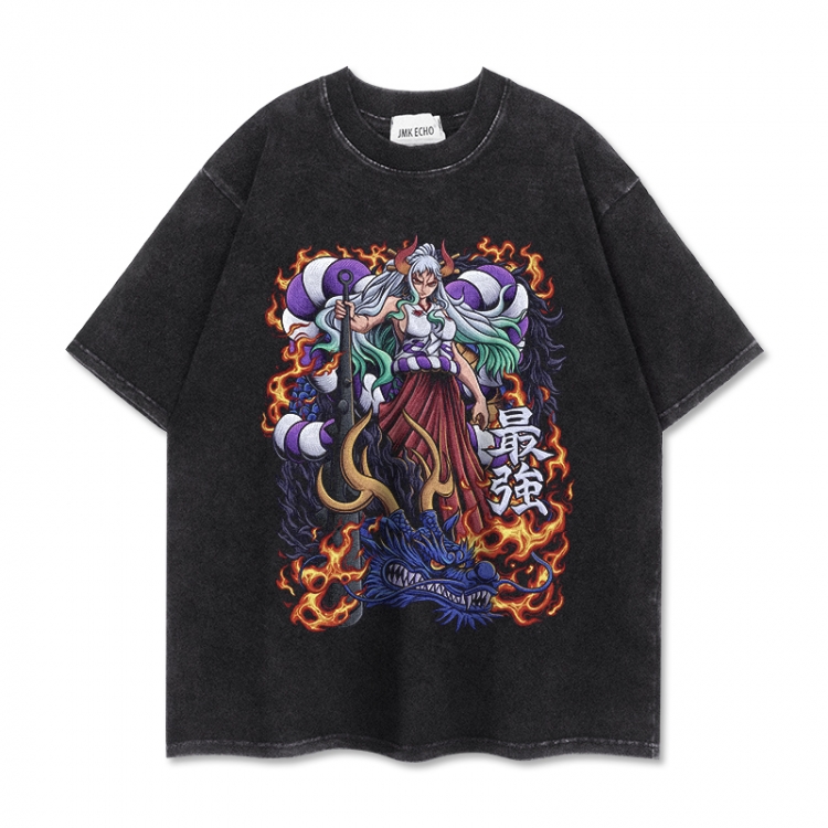 One Piece Anime peripheral washed short sleeved T-shirt 280g from S to 4XL