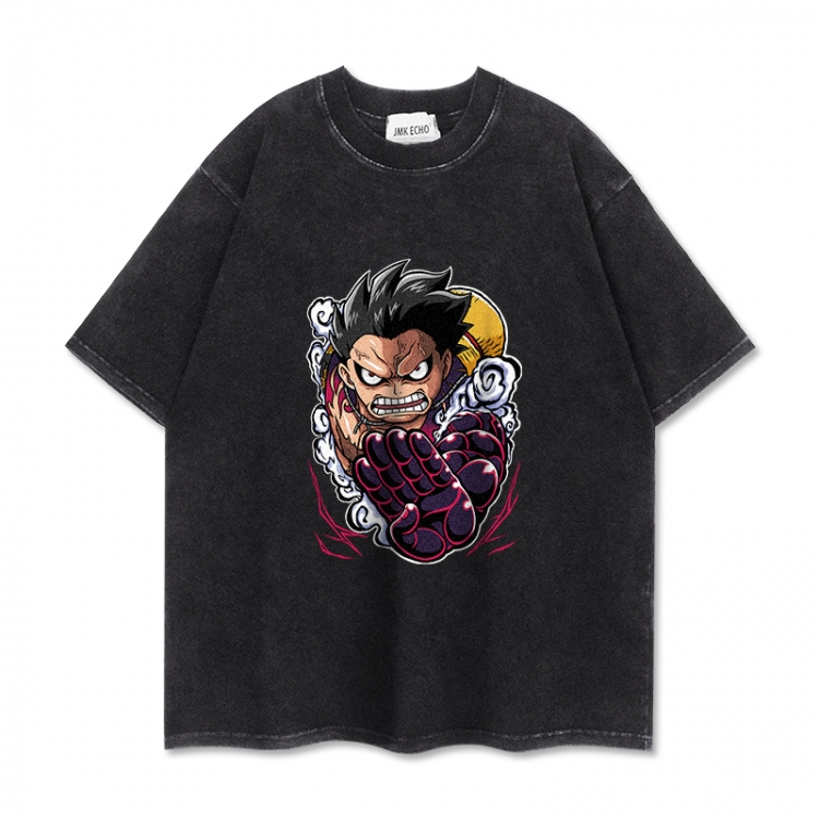 One Piece Anime peripheral washed short sleeved T-shirt 280g from S to 4XL