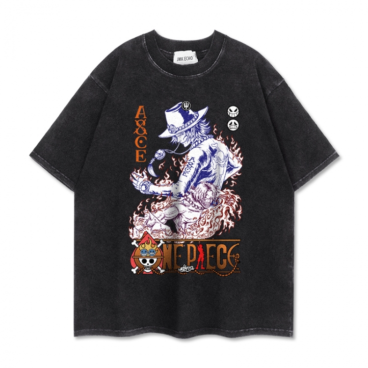 One Piece Anime peripheral washed short sleeved T-shirt 280g from S to 4XL