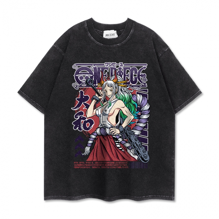 One Piece Anime peripheral washed short sleeved T-shirt 280g from S to 4XL