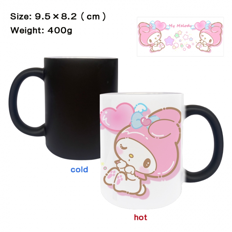 sanrio Anime peripherals color changing ceramic cup tea cup mug 9.5X8.2cm