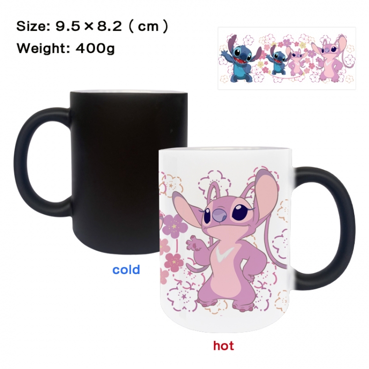 Lilo & Stitch Anime peripherals color changing ceramic cup tea cup mug 9.5X8.2cm