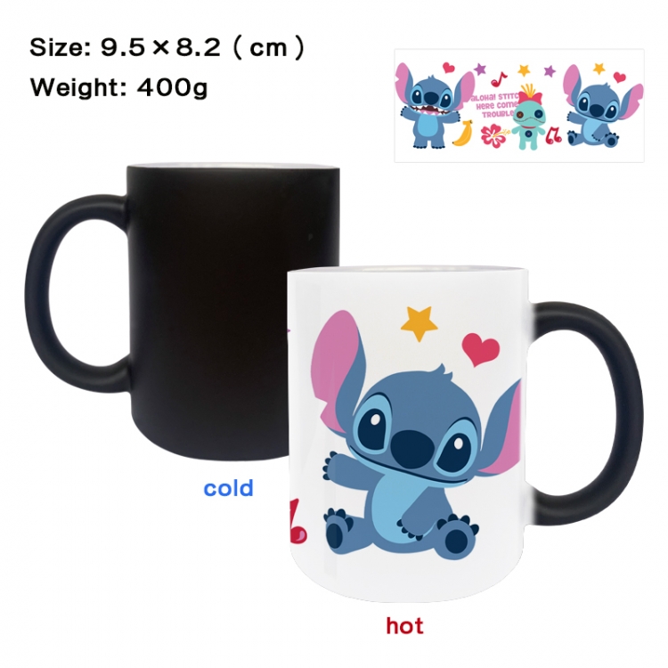 Lilo & Stitch Anime peripherals color changing ceramic cup tea cup mug 9.5X8.2cm