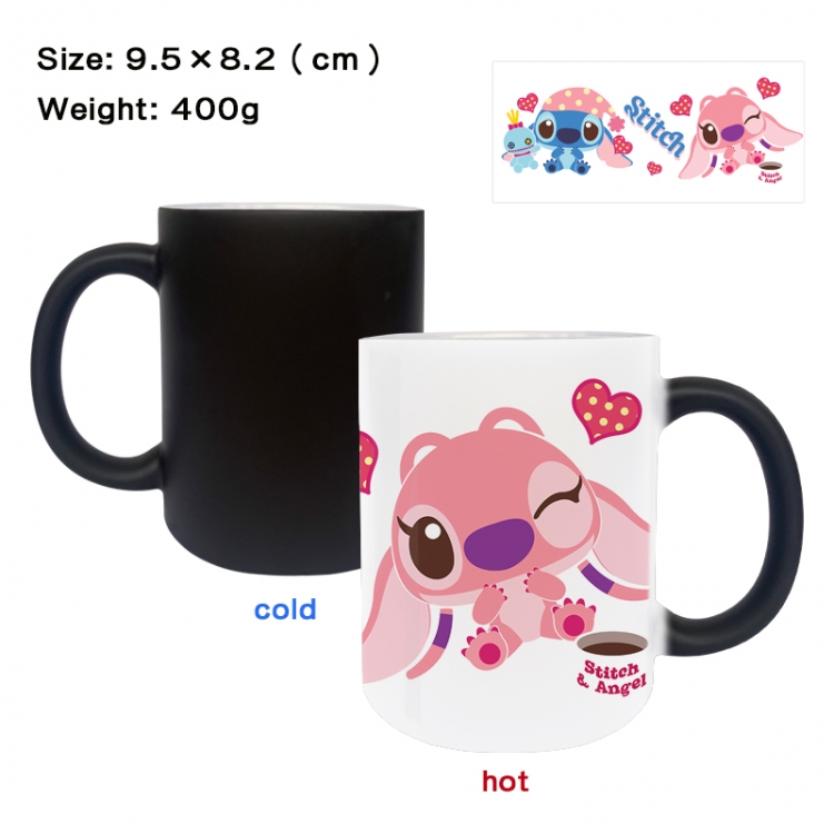 Lilo & Stitch Anime peripherals color changing ceramic cup tea cup mug 9.5X8.2cm