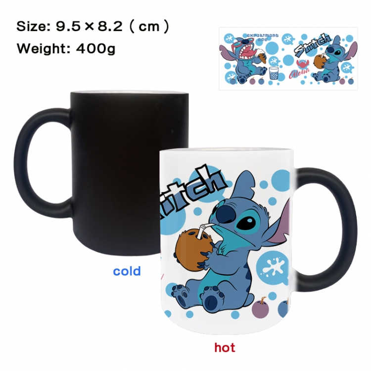 Lilo & Stitch Anime peripherals color changing ceramic cup tea cup mug 9.5X8.2cm