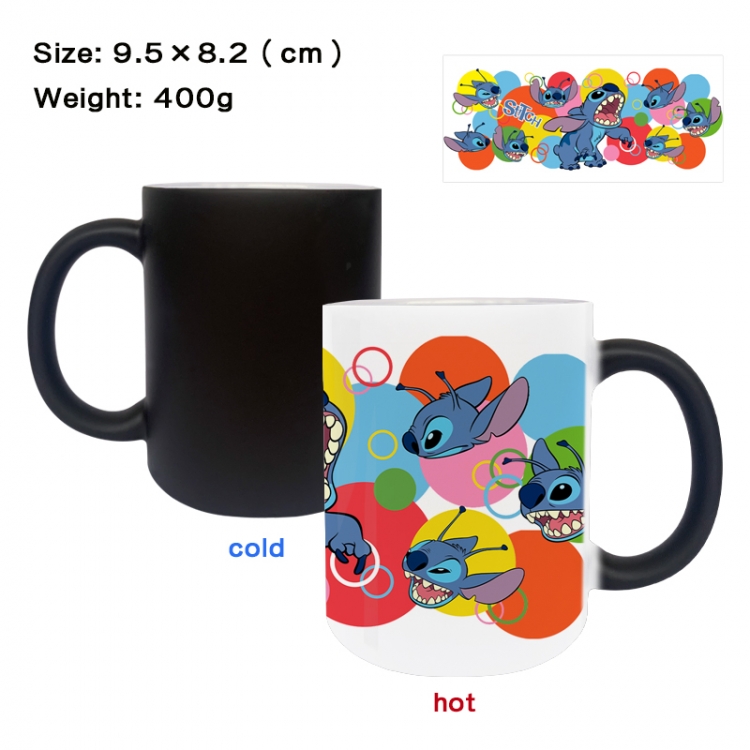 Lilo & Stitch Anime peripherals color changing ceramic cup tea cup mug 9.5X8.2cm