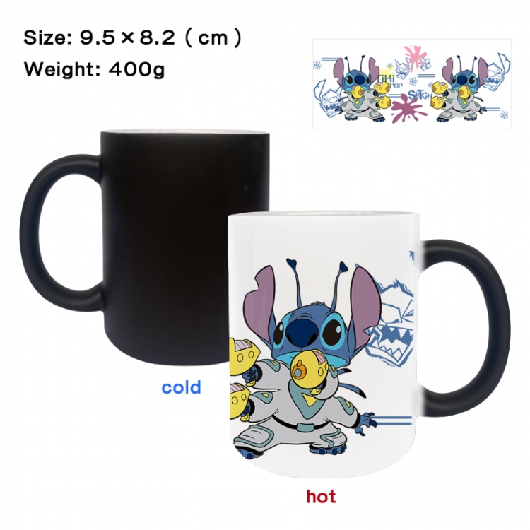 Lilo & Stitch Anime peripherals color changing ceramic cup tea cup mug 9.5X8.2cm