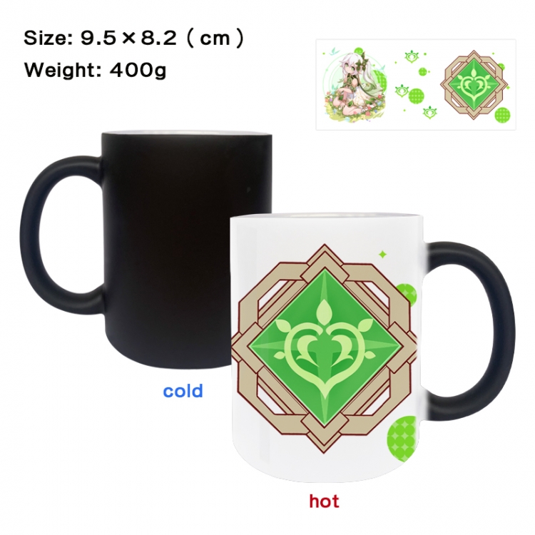 Genshin Impact Anime peripherals color changing ceramic cup tea cup mug 9.5X8.2cm