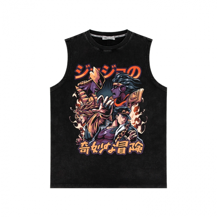 JoJos Bizarre Adventure Anime peripheral washed vest direct spray process 290g from S to 2XL