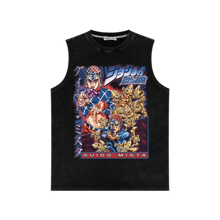 JoJos Bizarre Adventure Anime peripheral washed vest direct spray process 290g from S to 2XL