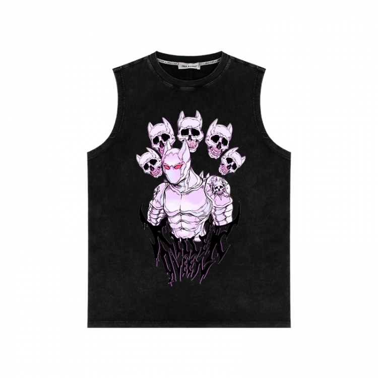 JoJos Bizarre Adventure Anime peripheral washed vest direct spray process 290g from S to 2XL