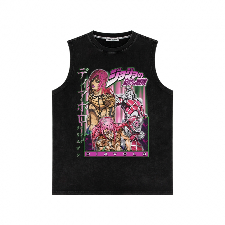 JoJos Bizarre Adventure Anime peripheral washed vest direct spray process 290g from S to 2XL