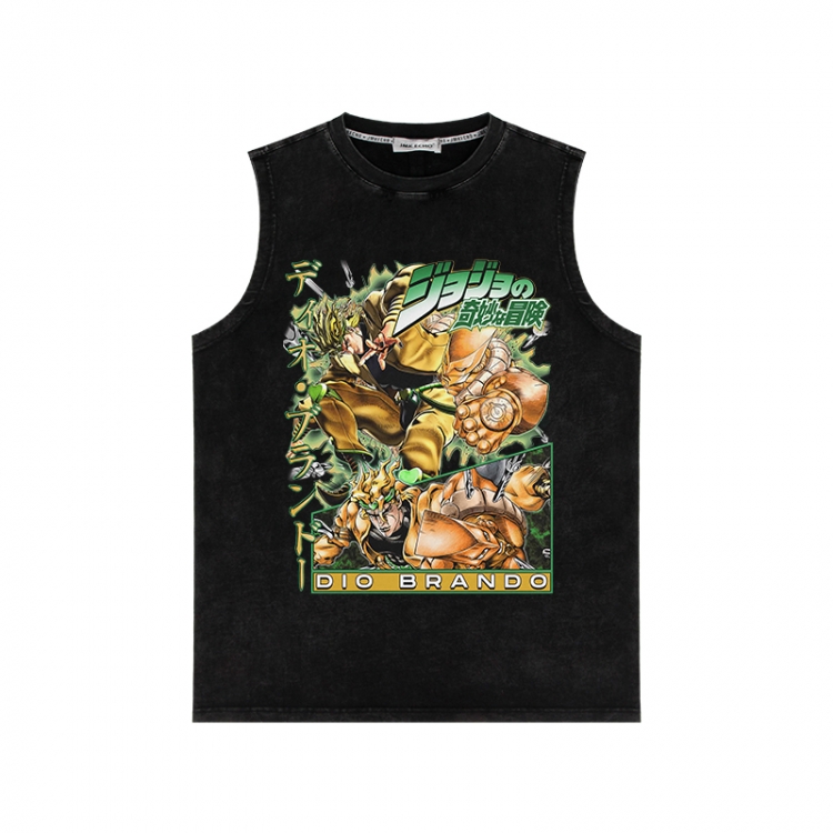 JoJos Bizarre Adventure Anime peripheral washed vest direct spray process 290g from S to 2XL