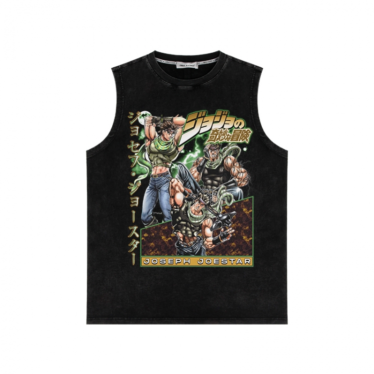 JoJos Bizarre Adventure Anime peripheral washed vest direct spray process 290g from S to 2XL