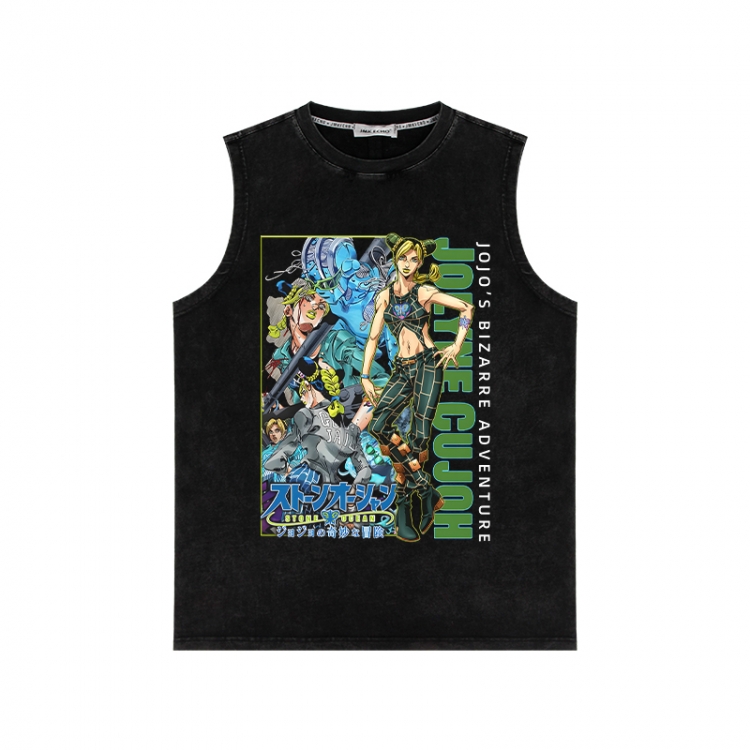 JoJos Bizarre Adventure Anime peripheral washed vest direct spray process 290g from S to 2XL