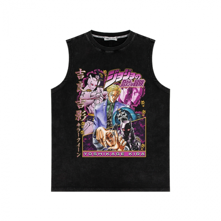 JoJos Bizarre Adventure Anime peripheral washed vest direct spray process 290g from S to 2XL