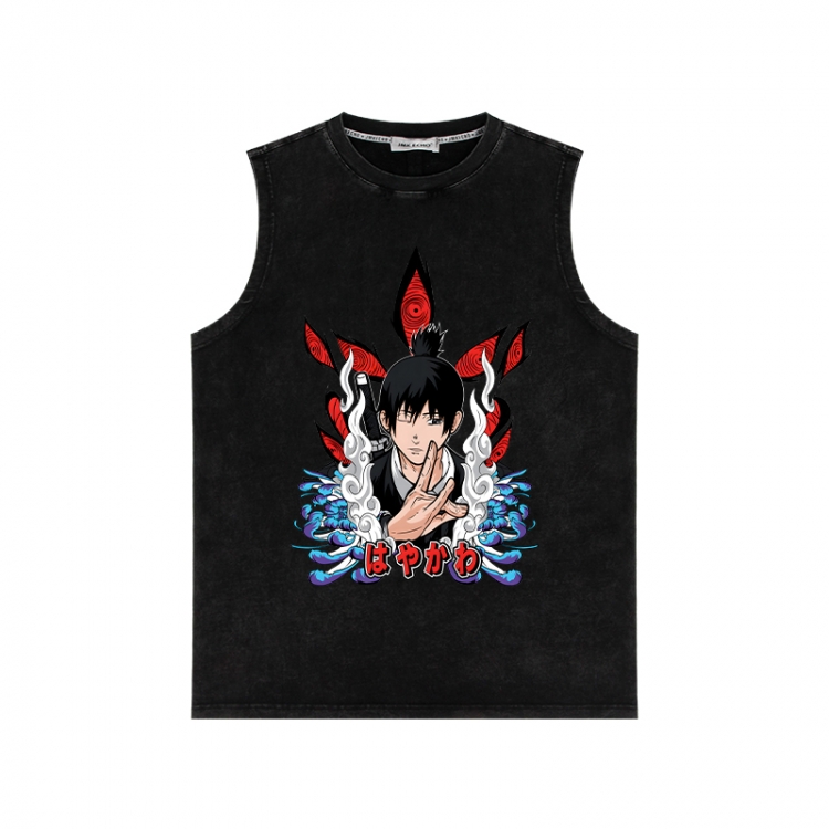 Chainsaw man Anime peripheral washed vest direct spray process 290g from S to 2XL