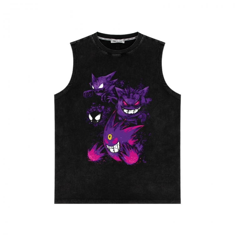 Pokemon Anime peripheral washed vest direct spray process 290g from S to 2XL