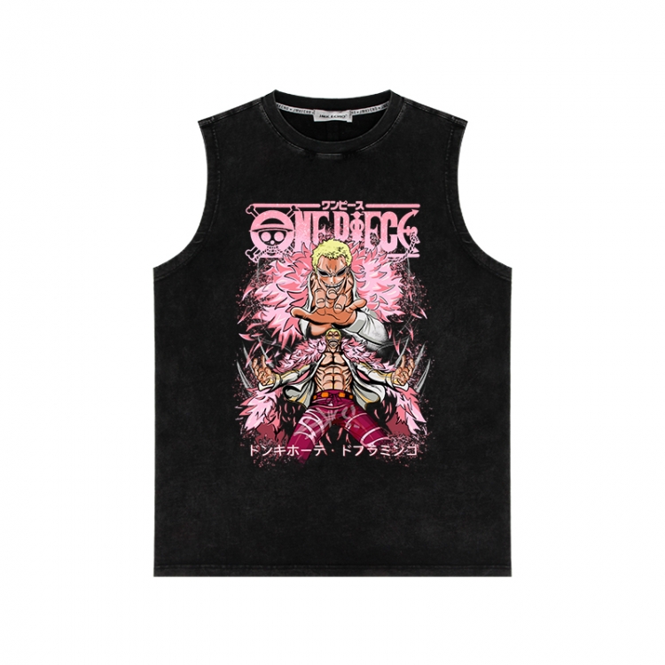 One Piece Anime peripheral washed vest direct spray process 290g from S to 2XL