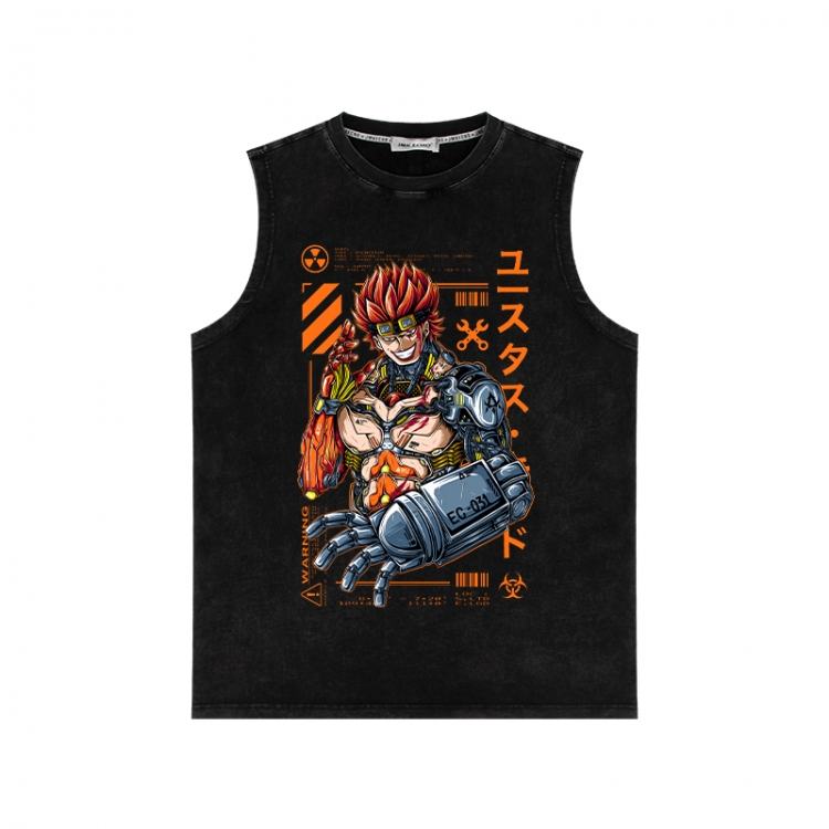 One Piece Anime peripheral washed vest direct spray process 290g from S to 2XL