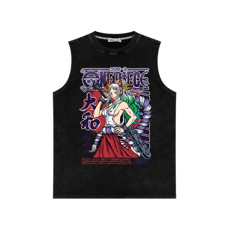 One Piece Anime peripheral washed vest direct spray process 290g from S to 2XL