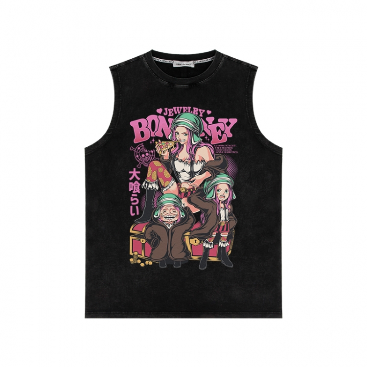 One Piece Anime peripheral washed vest direct spray process 290g from S to 2XL