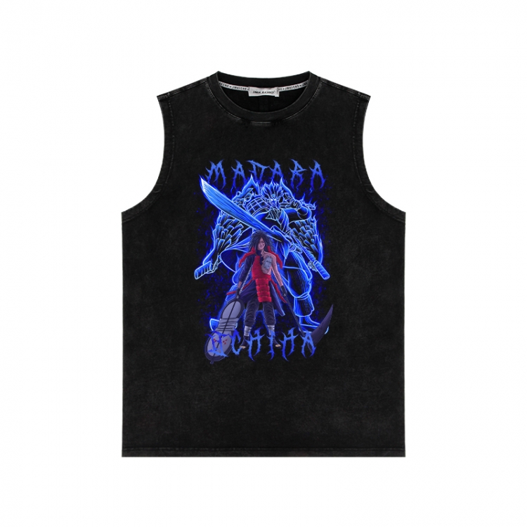 Naruto Anime peripheral washed vest direct spray process 290g from S to 2XL