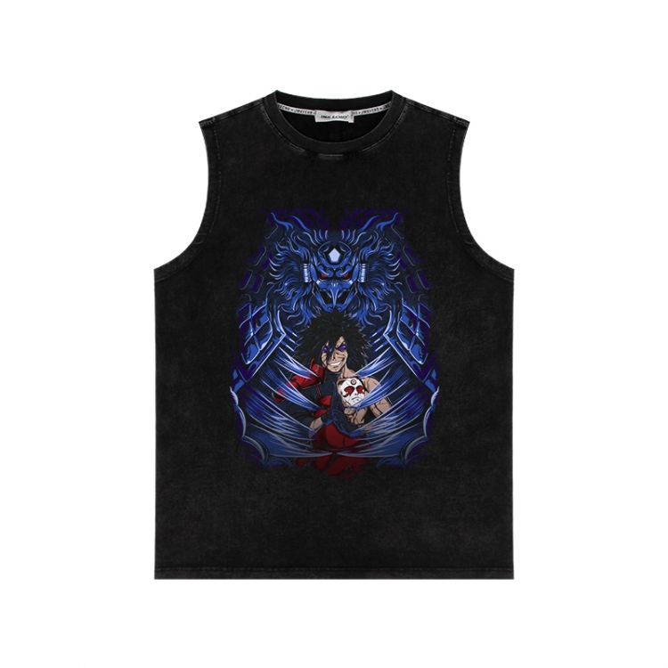 Naruto Anime peripheral washed vest direct spray process 290g from S to 2XL