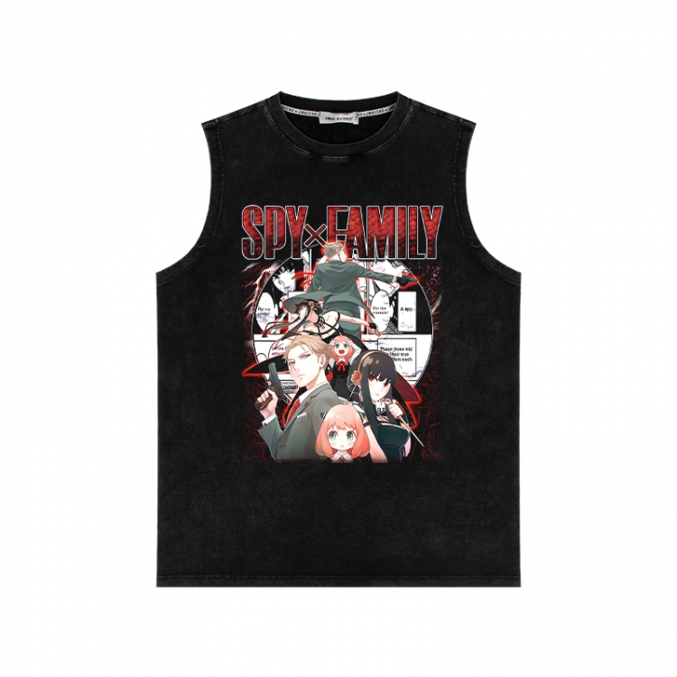 SPY×FAMILY Anime peripheral washed vest direct spray process 290g from S to 2XL