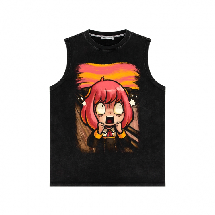 SPY×FAMILY Anime peripheral washed vest direct spray process 290g from S to 2XL