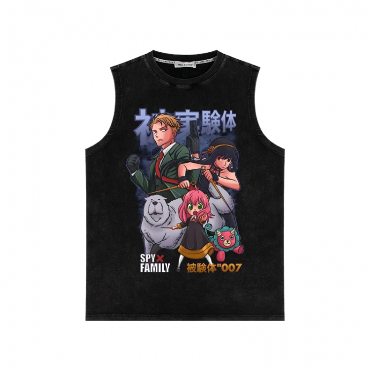 SPY×FAMILY Anime peripheral washed vest direct spray process 290g from S to 2XL