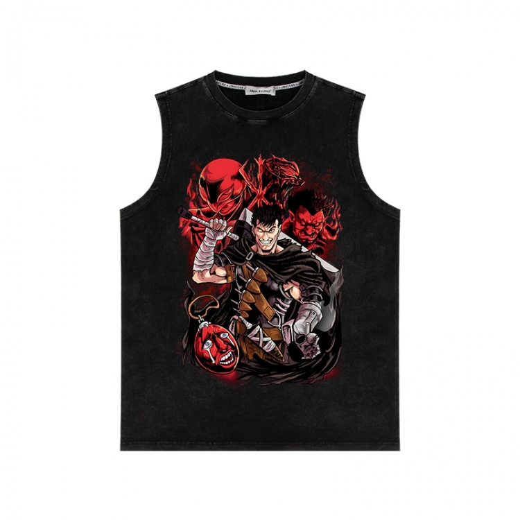 Berserk Anime peripheral washed vest direct spray process 290g from S to 2XL