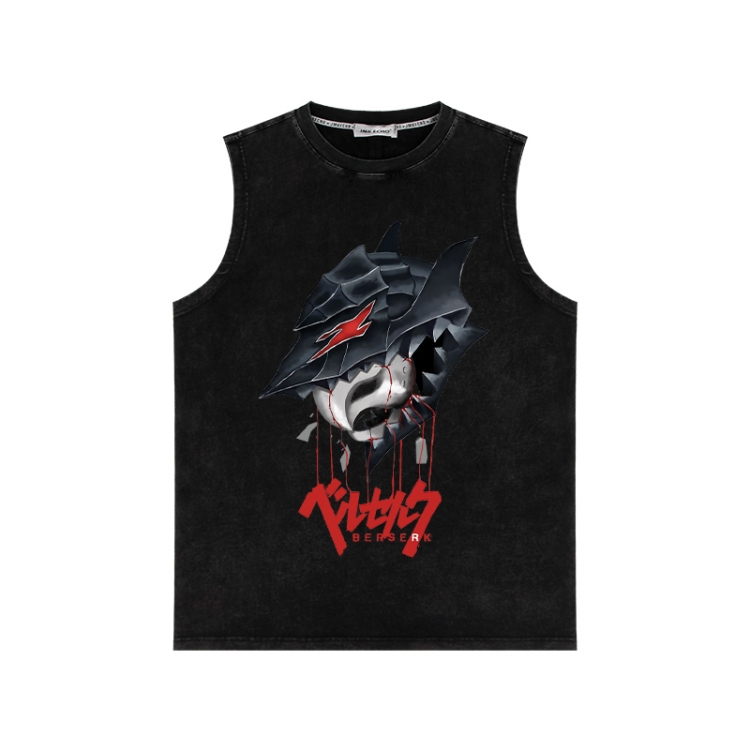 Berserk Anime peripheral washed vest direct spray process 290g from S to 2XL