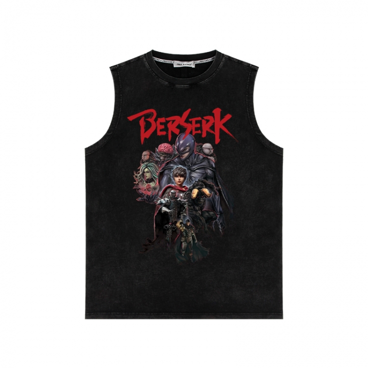 Berserk Anime peripheral washed vest direct spray process 290g from S to 2XL