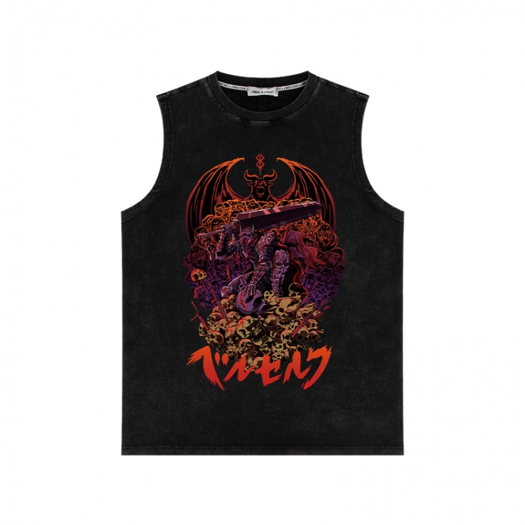 Berserk Anime peripheral washed vest direct spray process 290g from S to 2XL